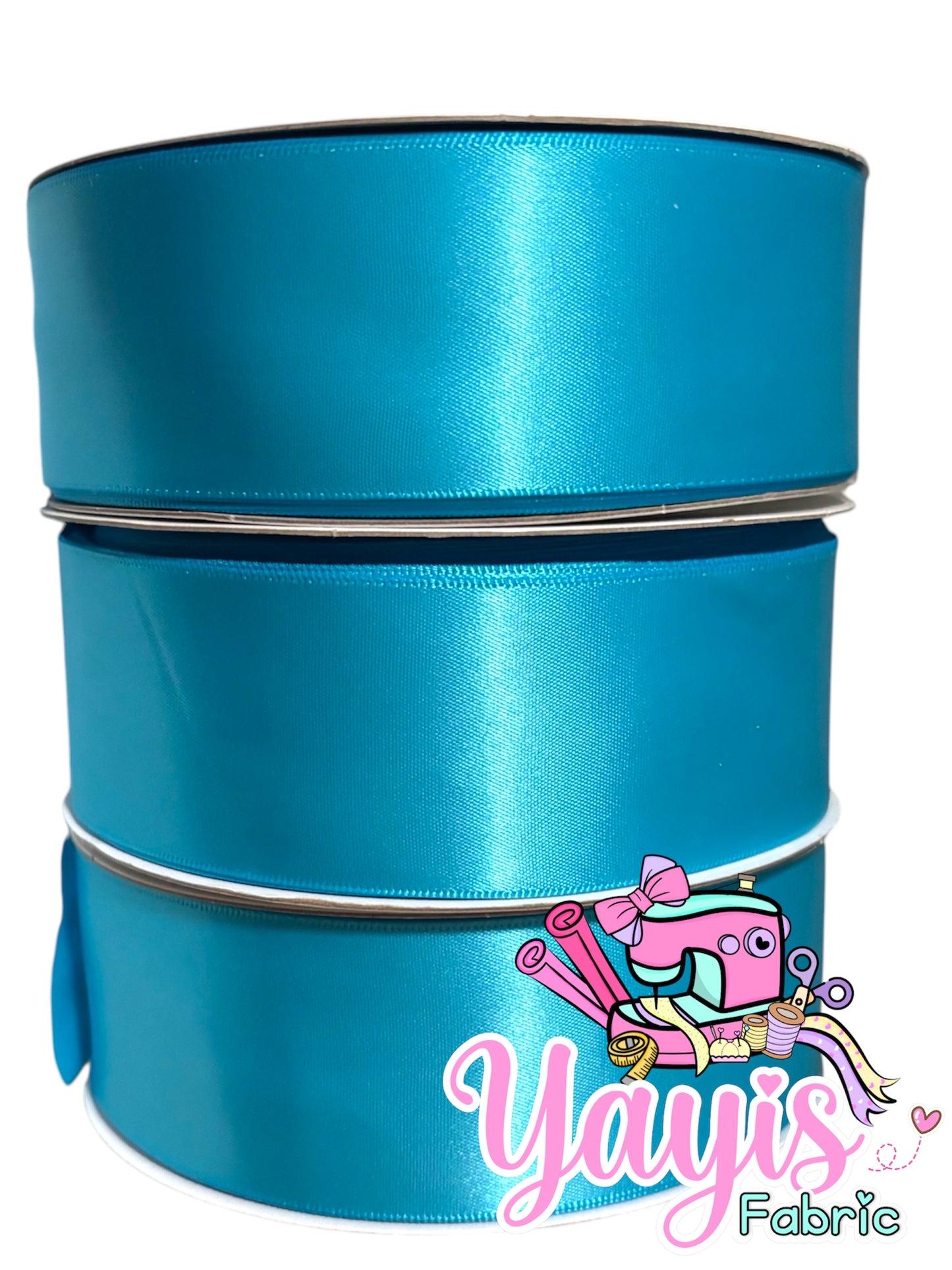 1.5" Single Face Satin Ribbon-Turquoise blue (50 yard roll)