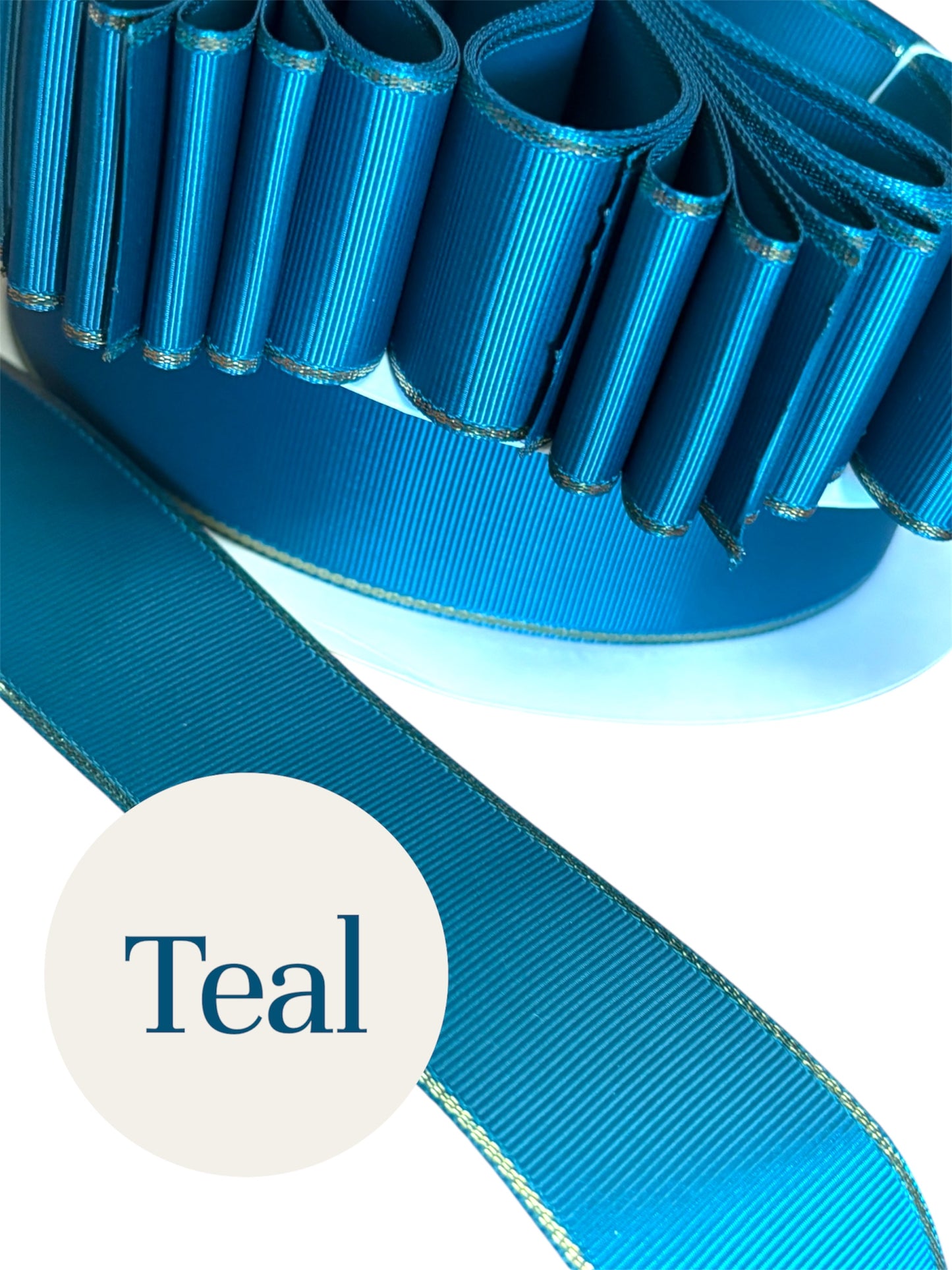 1.5” solid grosgrain ribbon a/gold edge