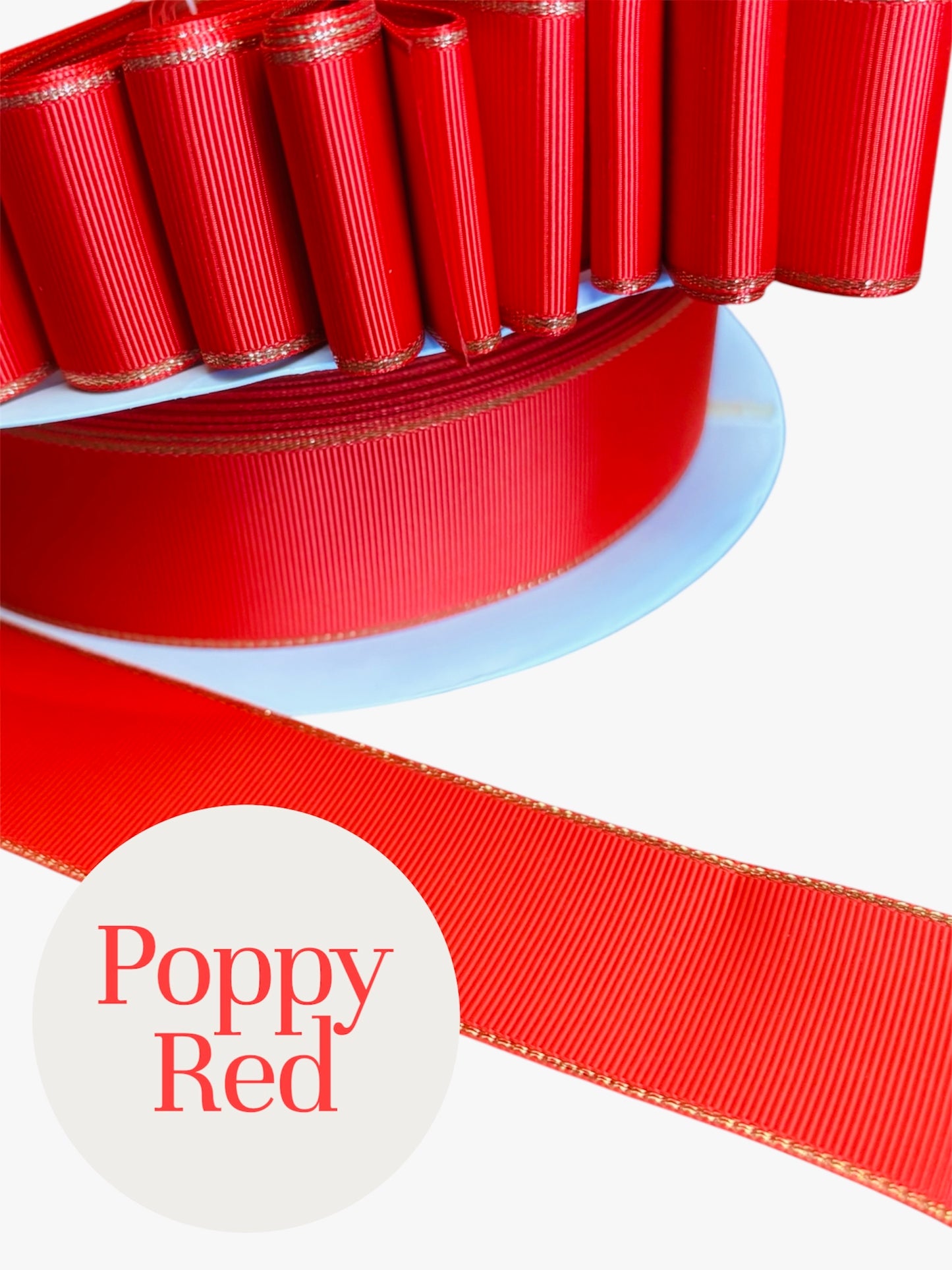 1.5” solid grosgrain ribbon a/gold edge