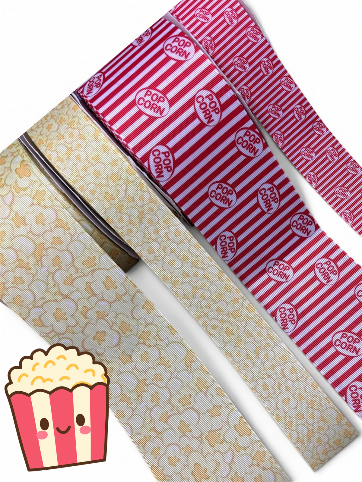 Popcorn theme grosgrain ribbon