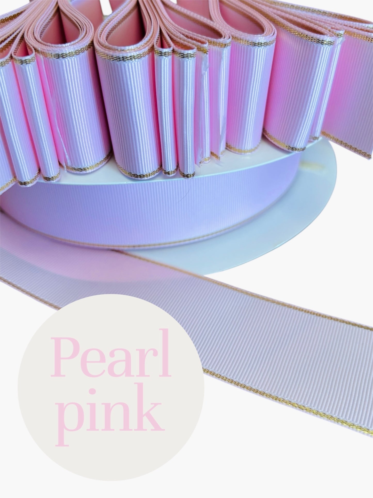 1.5” solid grosgrain ribbon a/gold edge