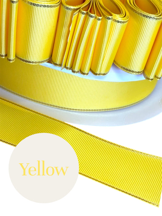 1.5” solid grosgrain ribbon a/gold edge