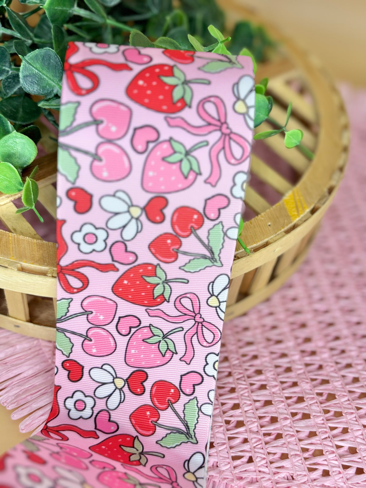 3” print grosgrain-Strawberries &Daisies