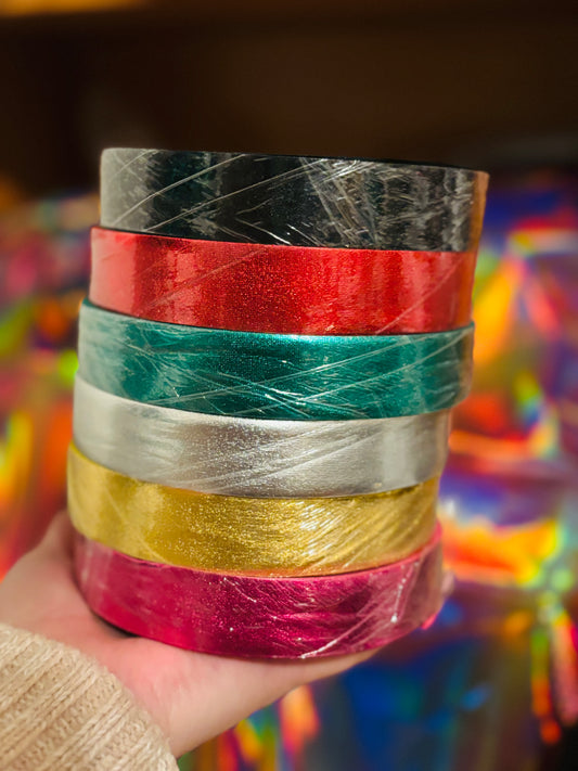 Elastic metalic ribbon-25 yards rolls