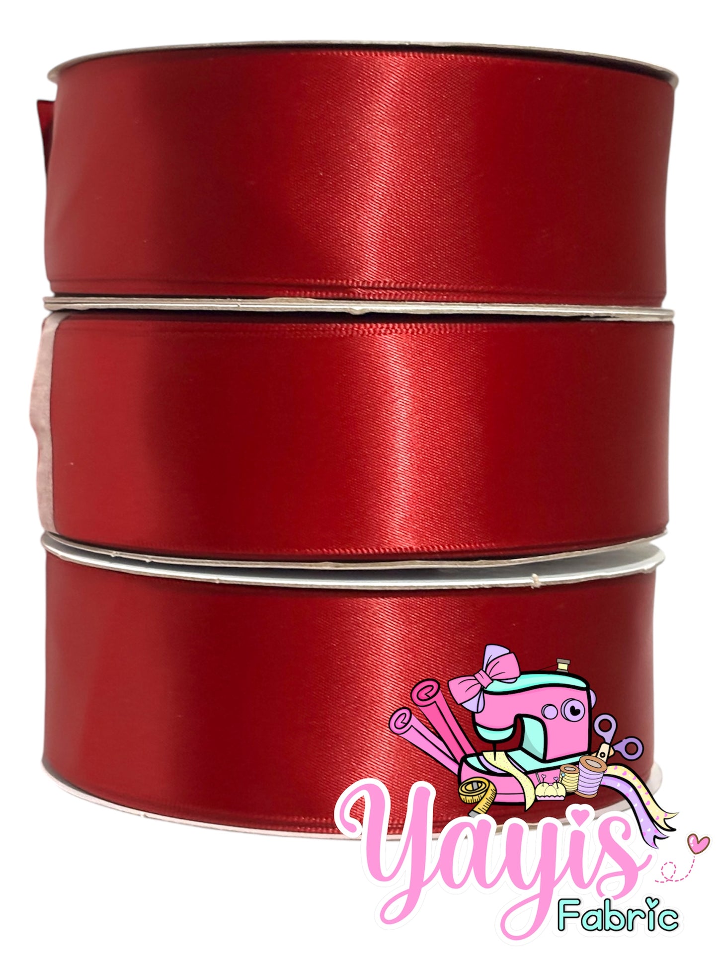 1.5" Single Face Satin Ribbon-Scarlett  (50 yard roll)